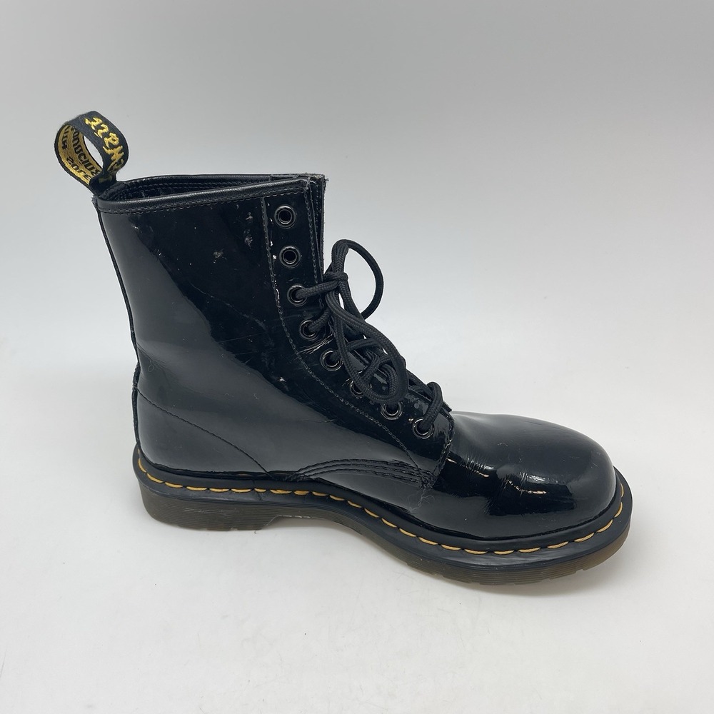 Dr. Martens Black Patent Lace-Up Ankle Boots - Picture 6 of 10